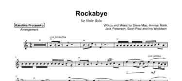 نت آهنگ Rockabye توسط Karolina Protsenko ملونوتز