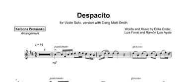 نت آهنگ Despacito توسط Karolina Protsenko ملونوتز